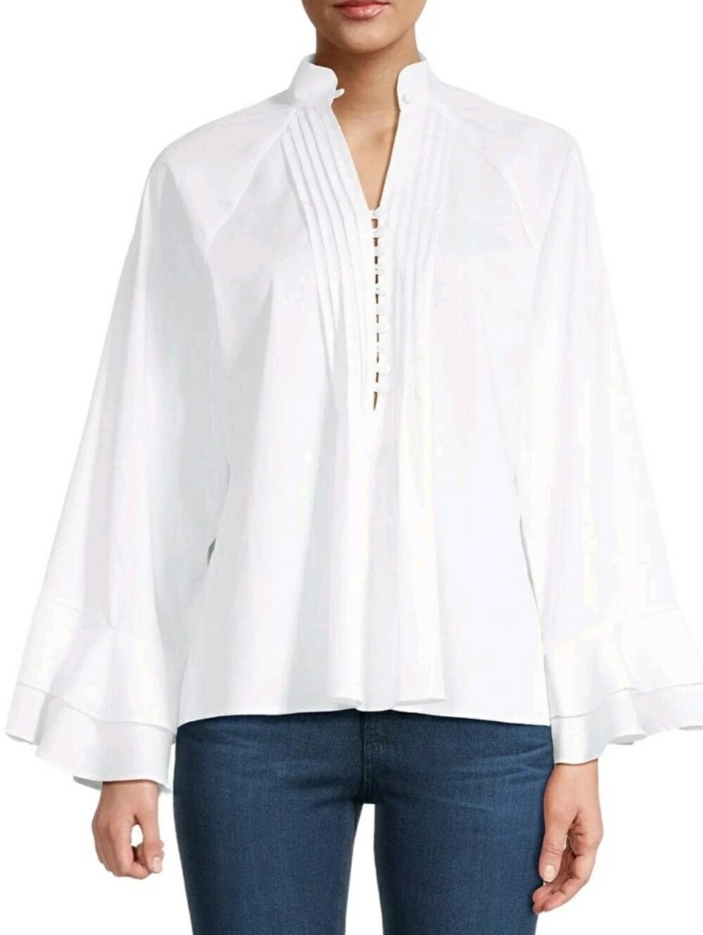 HARSHMAN: LOS ANGELES: $230: NAGISA: POPOVER: BLOUSE: WHITE: SIZE: 3X: BRAND NEW
